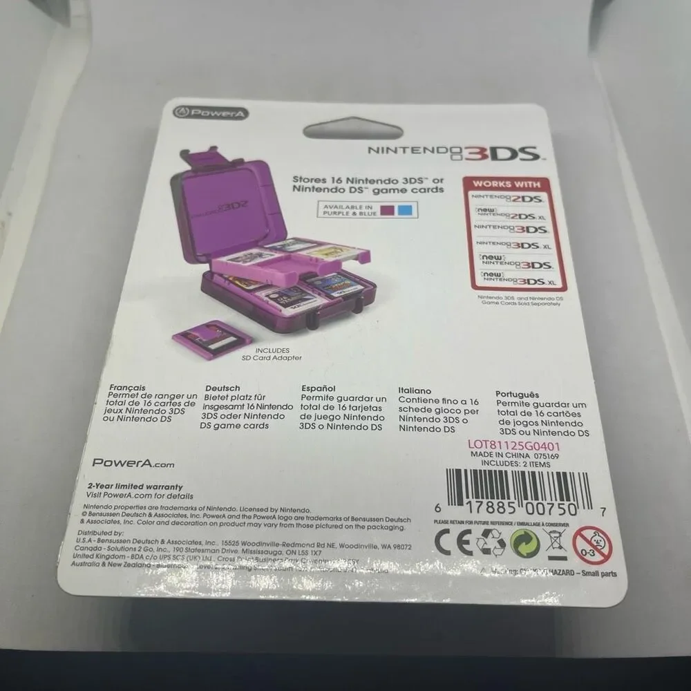 Nintendo 3DS Compact Game Case - Clear Purple - Stores 16 Game Cards New Sealed - Picture 3 of 4